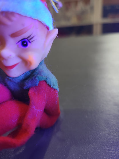 Vintage Rubber Face Knee Hugger Elf Pixie Mid Century Modern Christmas elf27