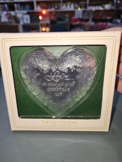 Hallmark Keepsake Ornament The Gift of Love Acrylic Heart 1981