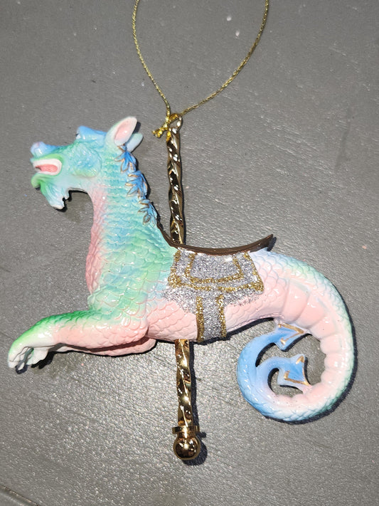 4" Resin Carousel Ornament Sea Monster co10