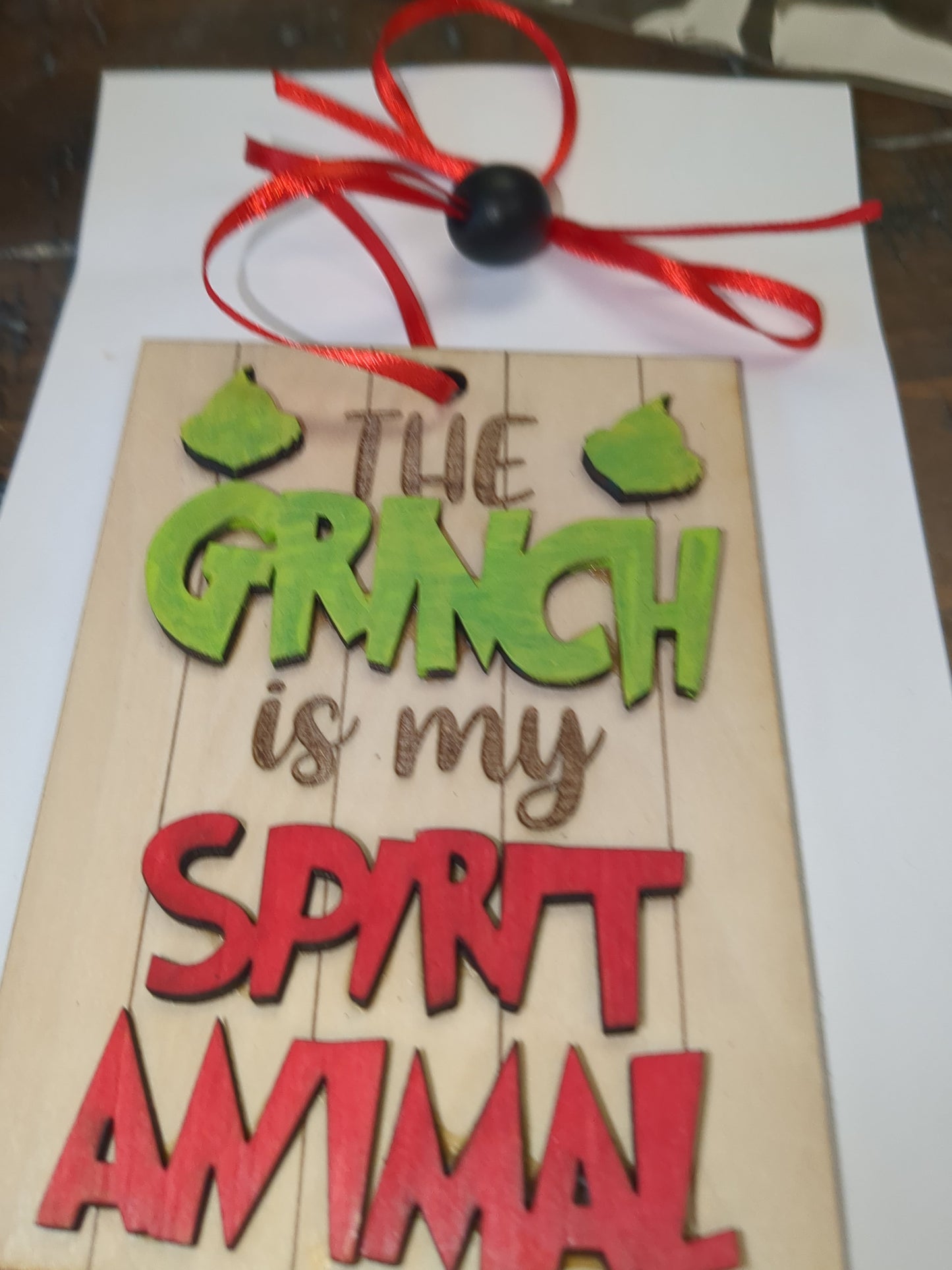 Ornament or car charm "The Grinch is My Spirit Animal"