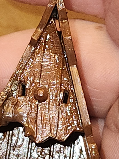 Vintage Plastic Celluloid Triangle Nativity Made in Hong Kong Mica n19