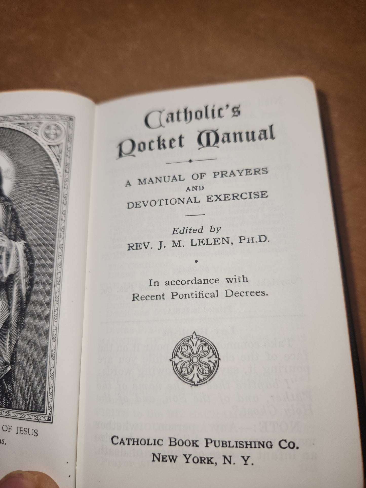 Vintage Catholic's Pocket Manual  Devotional Exercise Prayers Rev. J. M. Helen 1942 vb5