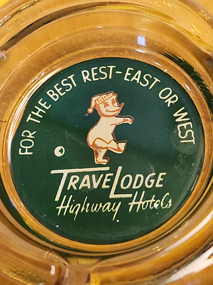 Vintage Ashtray Travel Lodge Highway Hotels A Lighter Amber at5