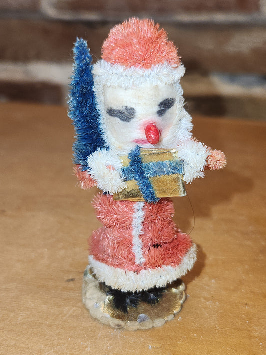 Vintage Spun Cotton Chinelle Santa Ornament Japan