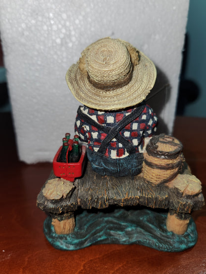 Boyds Bear Coca-Cola Coke figurine exclusive to Cracker Barrel Jimmie...favorite pastimes. Cc231b