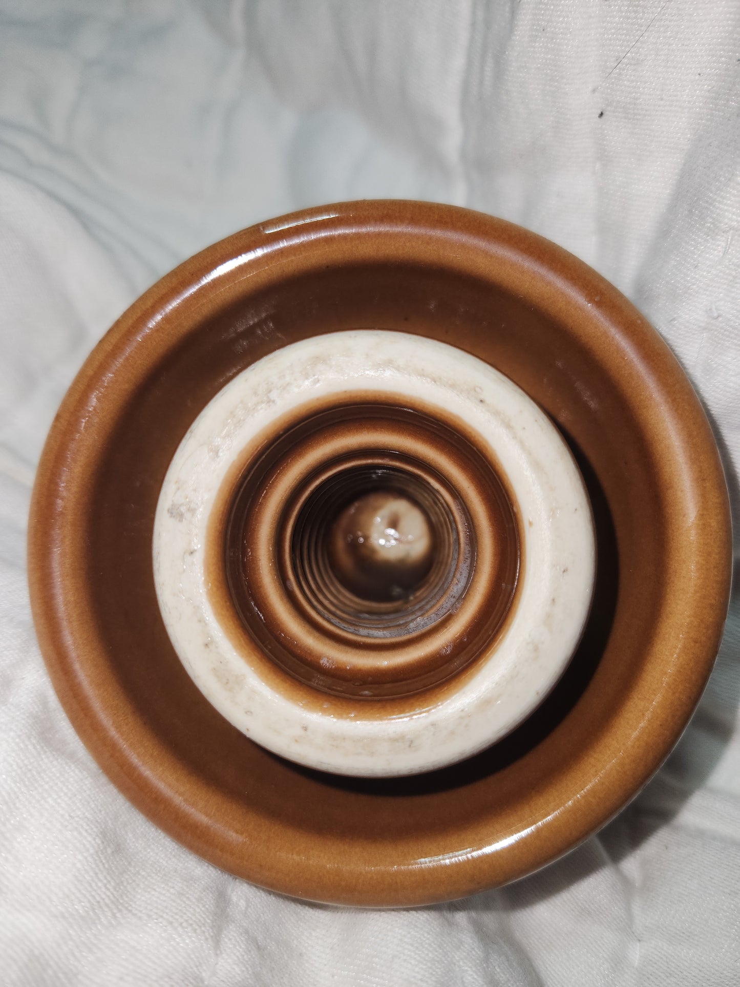 Ohio Brass Company Caramel brown Ceramic Porcelain Glazed Electric Insulator obc1