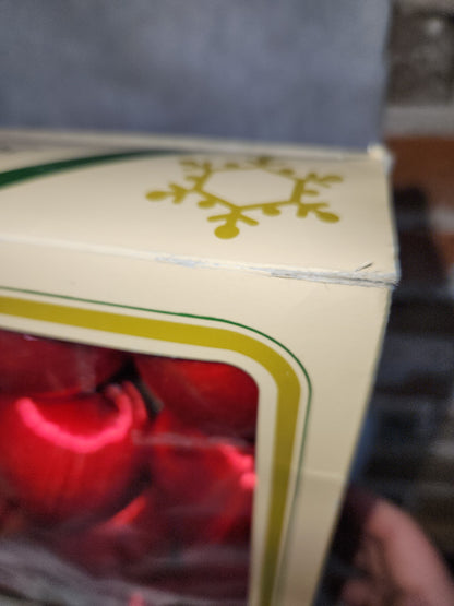 Vintage Pyramid 24 Red Silk Ornaments 2 boxes of 12