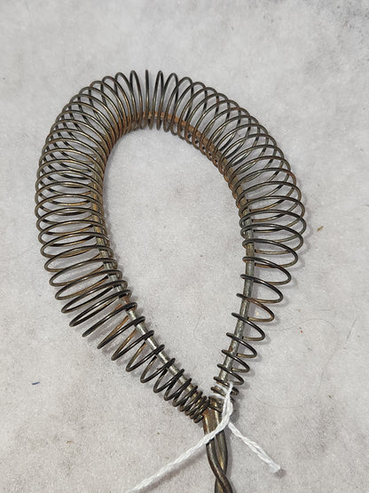 Vintage Plain Kitchen Tool Utensil Twisted Coiled Whisk Stainless Steel worn wooden handle ki68
