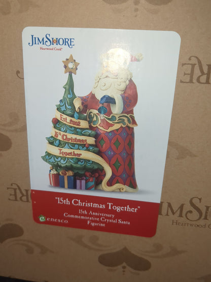 Jim Shore Heartwood Creek 15th Anniversary Santa With Tree Figurine 4059000r