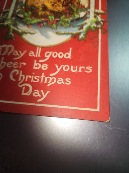 Antique Vintage Postcard Christmas Dinner Embossed Kate Bennett  May all good cheer be yours on Christmas Day