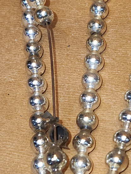 Vintage Mercury Glass Bead Picks Silver Green Beads with Spikes Stems Picks