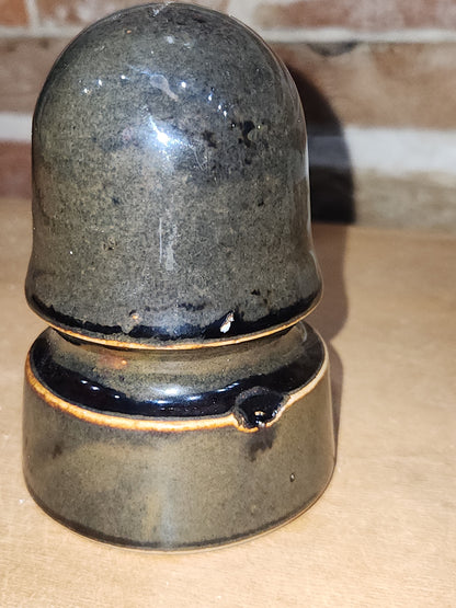 Vintage Unique Green Brown Glaze Beehive Porcelain ins10