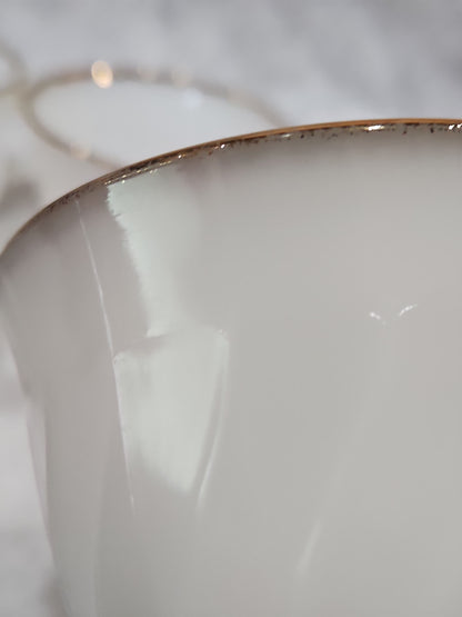Vintage Fire King White Milk Glass Ribbed Swirl Tea Cup Oven Ware set of 5 fk4