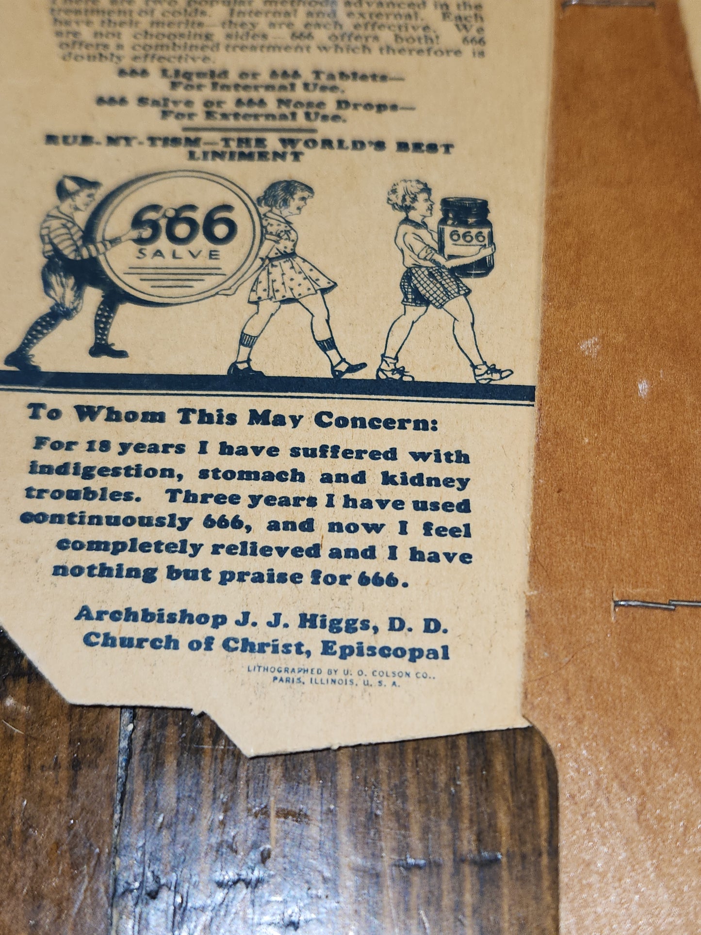 Vintage 666 Quartette Advertising Fan Medicine Liquid Salve Tablets Nose Drops Birds Baby fan12