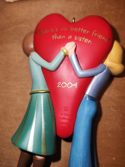 Vintage Hallmark Keepsake Ornament Sisters There's No Better Friend Than a Sister 2004