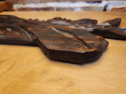 Vintage Brazilian Folkart Decorative Wooden Wall Sculpture Carving Yara Folclore Made in Brazil wh1