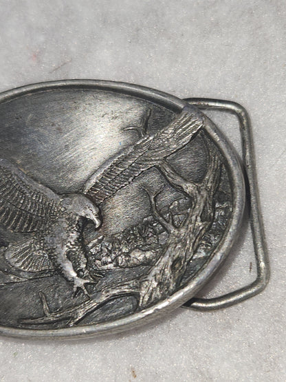 Vintage Siskiyou Pewter Belt Buckle A-15 Eagle American Patriotic 1983 bb6
