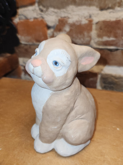 Vintage Dreamsicles Bunny Rabbit Tan White Sitting Kristin Haynes Cast Art Industries di10