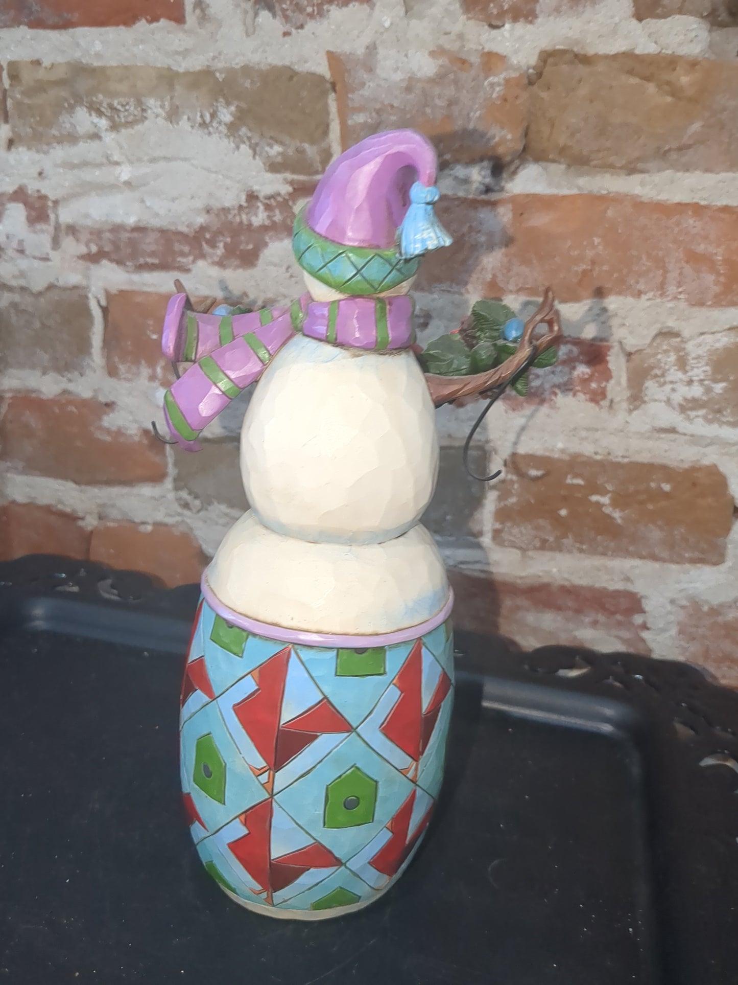 2013 Jim Shore Enesco A Winter's Home Snowman Branch Cardinals No.4035393