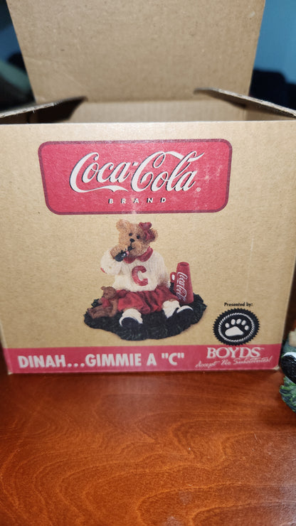 Coca-Cola Coke Boyds Bear cheerleader Dinah Gimmie A "C" Figurine 919938 Coke cc231a