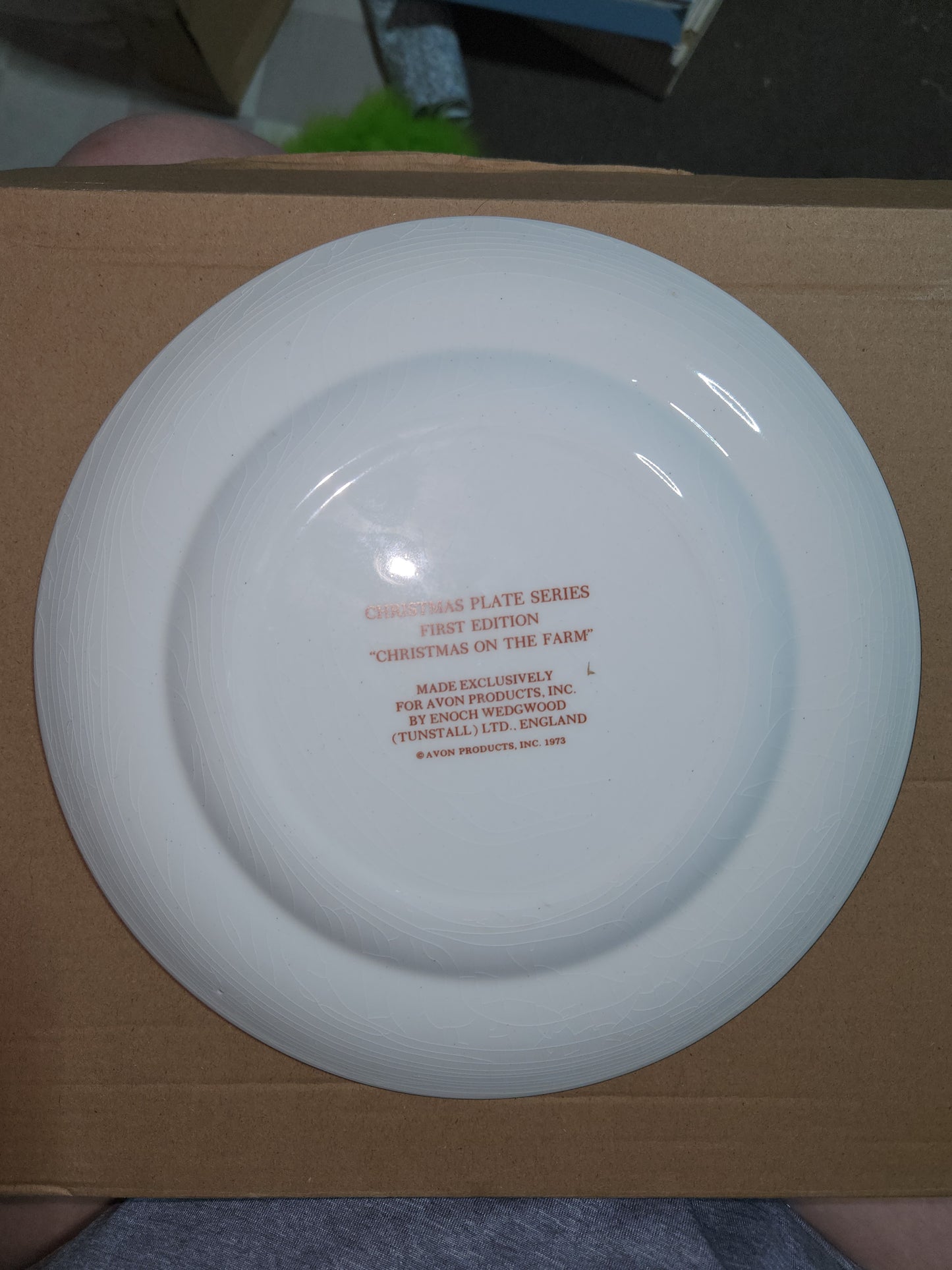 Vintage Avon Christmas Plate Series First Edition 1973 NO BOX Enoch Wedgewood England