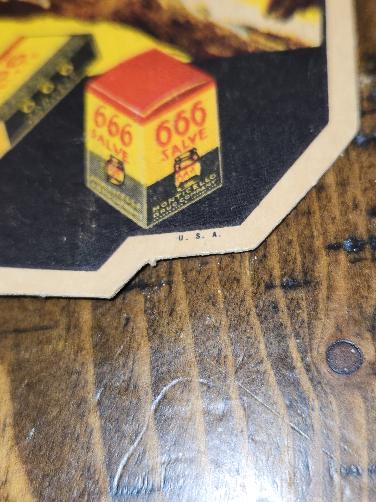 Vintage 666 Quartette Advertising Fan Medicine Liquid Salve Tablets Nose Drops Birds Baby fan12