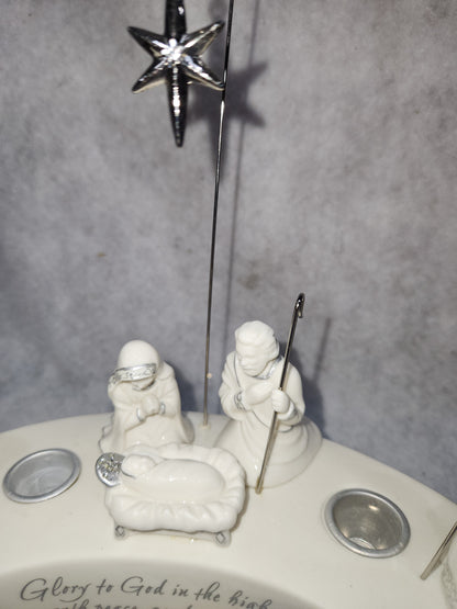 Vintage Hallmark Keepsake O Come, Emmanuel Nativity Advent Candle Holder has box 2004