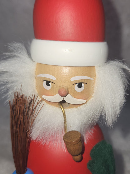 Vintage Erzgebirgische Volkskunst German Santa Smoker Wooden Incense Burner