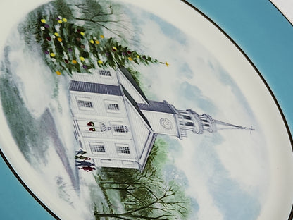 Vintage Avon Christmas 1974 Country Church Plate Original Box. Enoch Wedgewood England