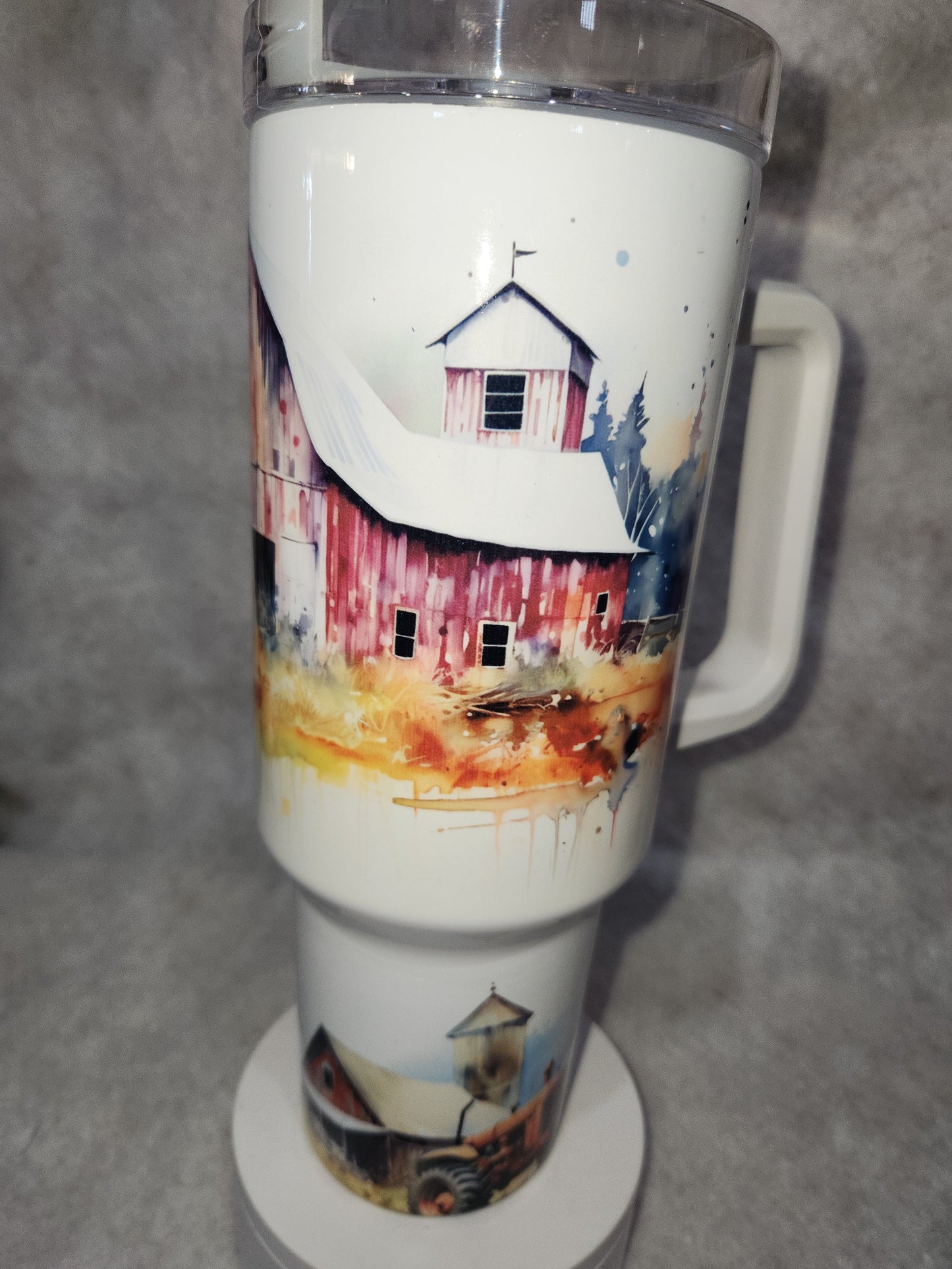 40 Oz Insulated Stainless Steel Tumbler Watercolor Barns tbf1