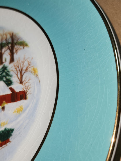 Vintage Avon Christmas Plate Series First Edition 1973 NO BOX Enoch Wedgewood England