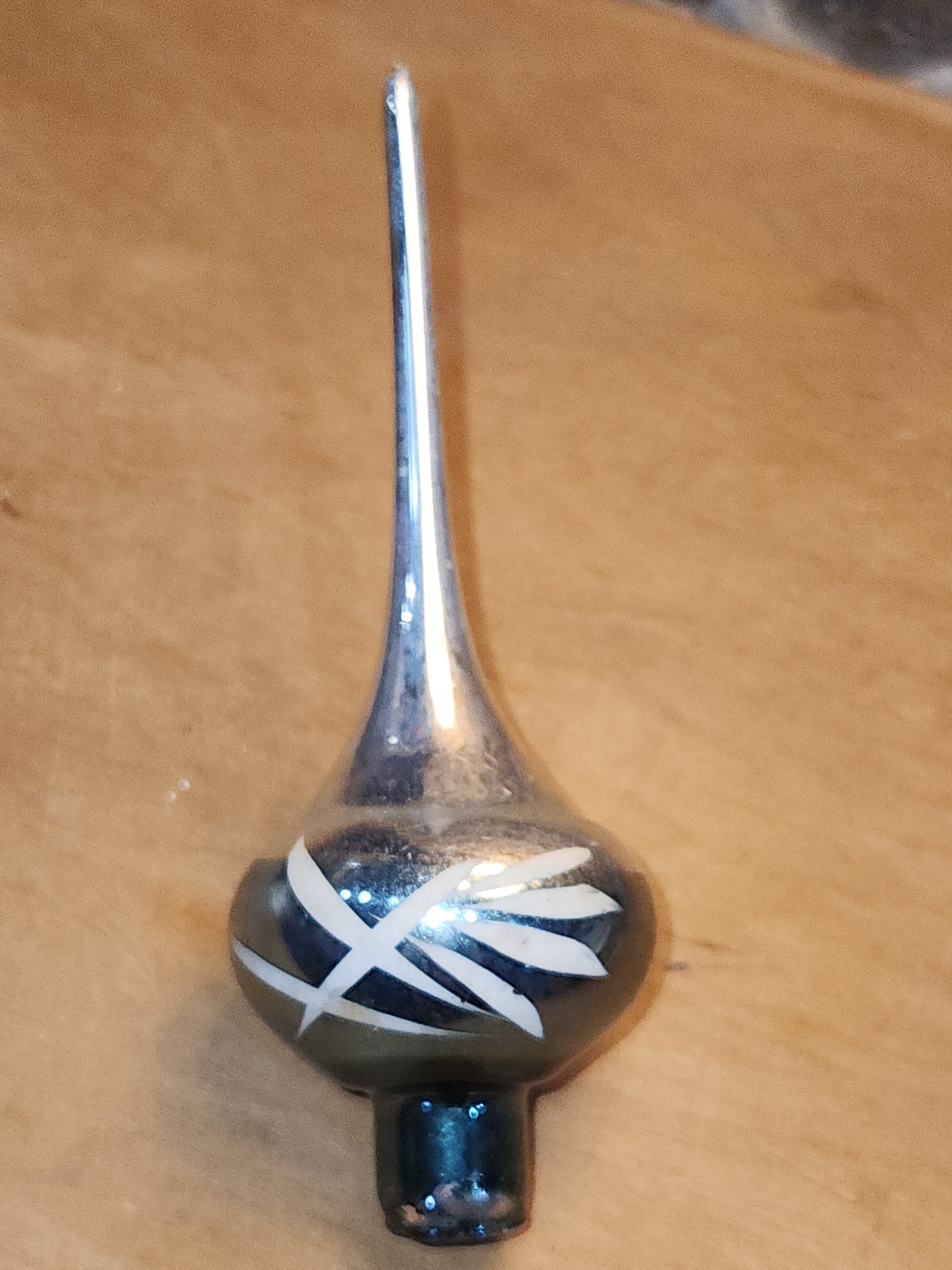 Vintage Mercury Glass Tree Topper Teal and Silver NO BOX tt08