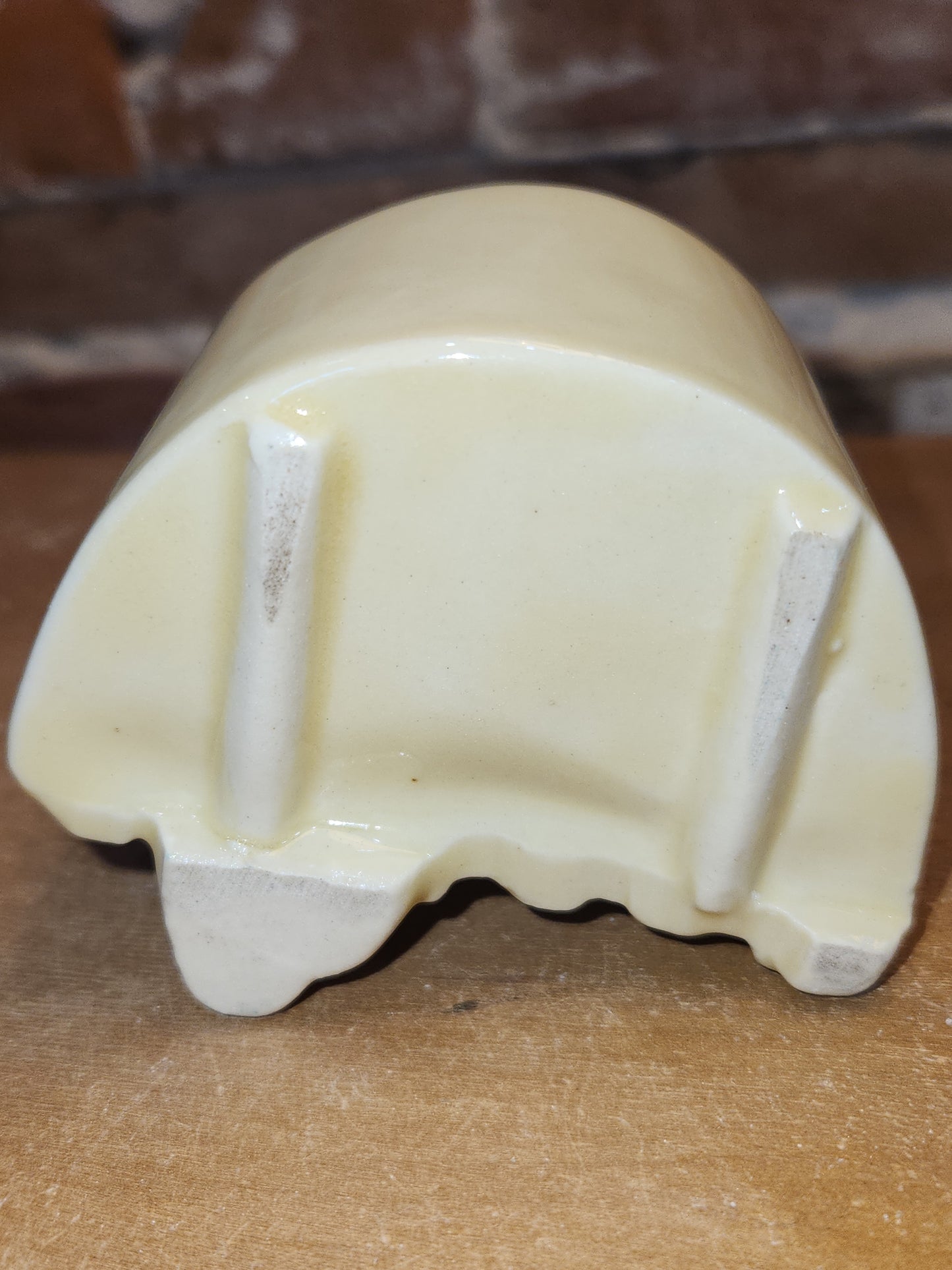 Vintage Pottery Planter Little Girl in Pink by a Fence Likely Shawnee Potter AS IS pl12