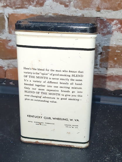 Vintage Blend of the Month tobacco Kentucky Club Wheeling west virginia tin tin970