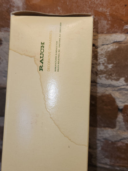 Vintage Rauch Hand Blown Mercury Glass Tree Topper White Gold Glass with Box Box tt11