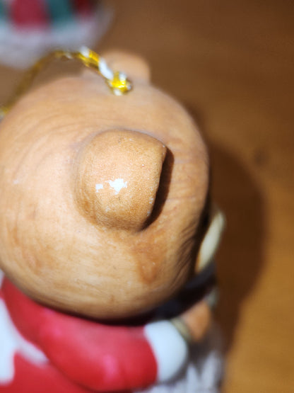 Vintage Jasco L'll Chimers Critter Ornament Bells With Lace Trim Bear Baking, Grandma Bear, Goose porcelain