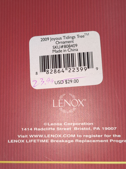 Lenox 2009 Annual porcelain ornament Joyous Tidings Tree Ornament len22