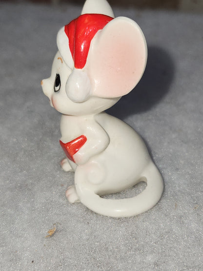 Vintage Lefton Christmas Mouse Figurine Japan le6