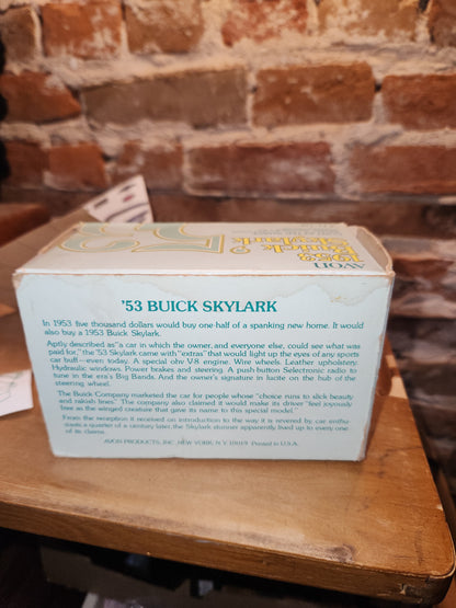 Vintage Avon 1953 Buick Skylark Clint After Shave With Unused Stickers and Original Box av489