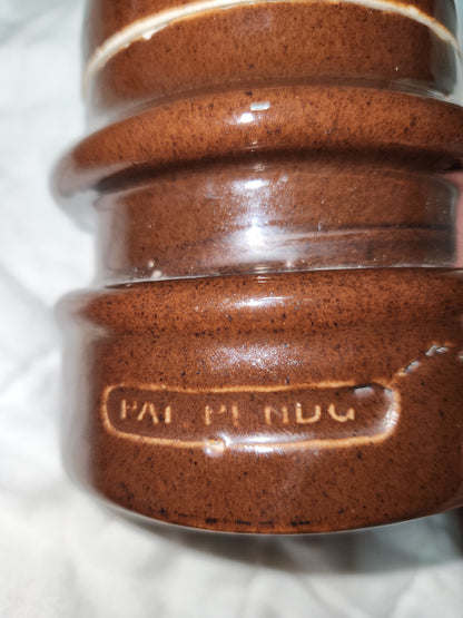 Rare vintage AL CO inc. Pat Pend brown porcelain insulator alco1