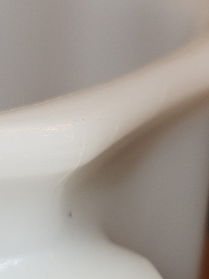 Vintage E.O. Brody Co. MJ-46 Milk Glass Fruit Compose Pestal Vase Candy Dish Trinket  Cleveland Ohio USA J-2537 mg8