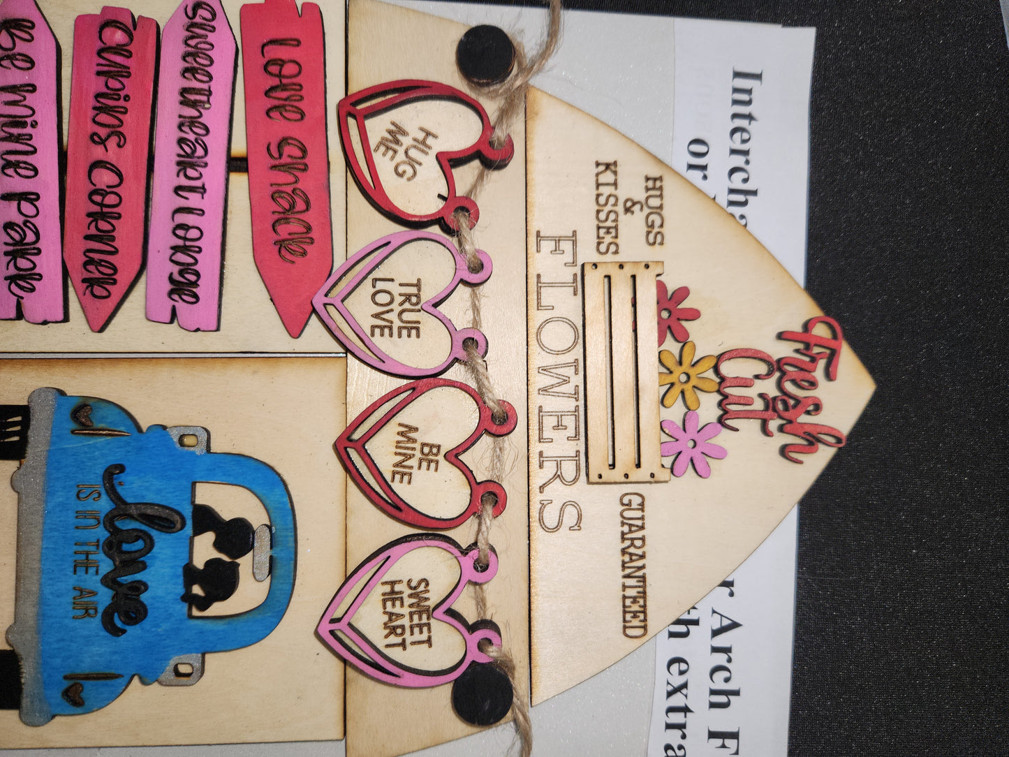 Valentine's day kit for interchangeable arch or rectangle frame. FRAME SOLD SEPARATELY