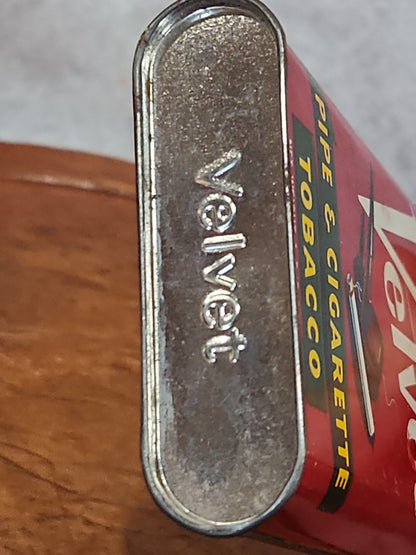 Vintage Tobacco Velvet pipe and cigarette 1 1/2 oz  Kentucky tin977