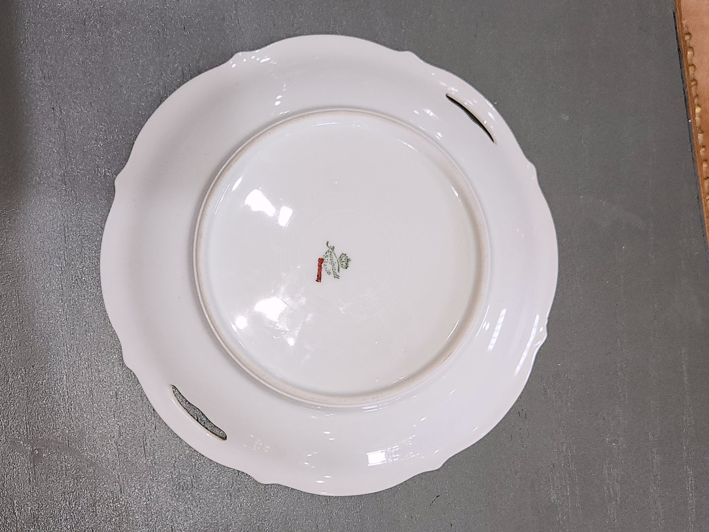 Antique Koenigszelt Silesia handled serving platter or plate. Germany pl77