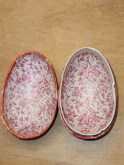 Vintage Easter Egg Candy Box Cardboard or Paper Mache Duck Flowers eg1