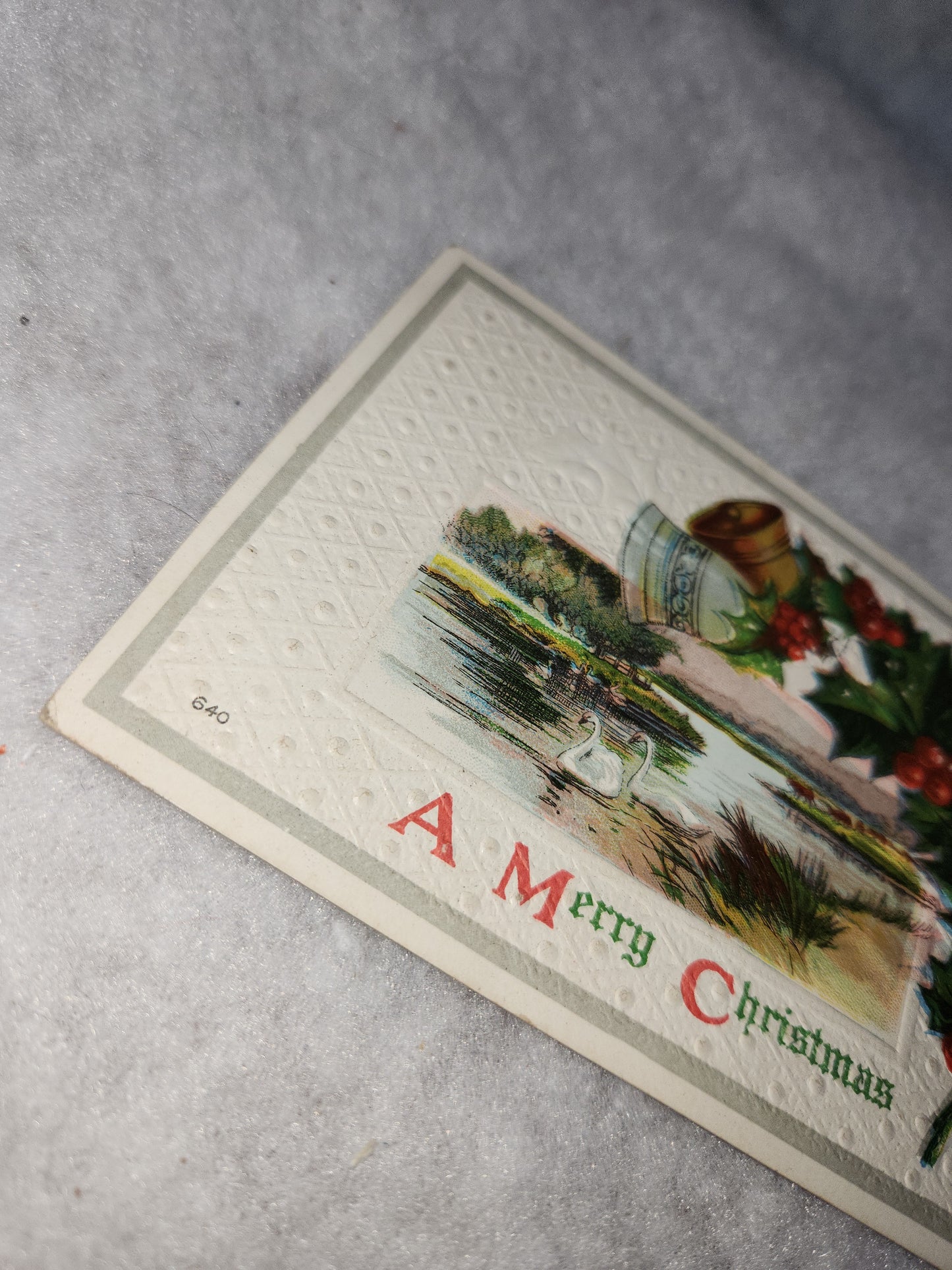 Antique Vintage Embossed Postcard A Merry Christmas postmarked 1911