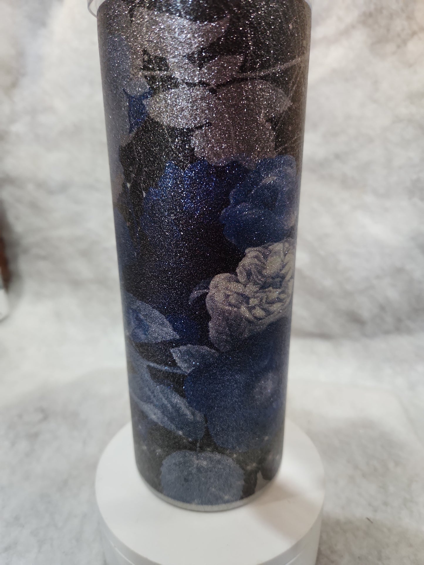 25 Oz Stainless Steel, Insulated, Glitter Flower Tumbler tgf7