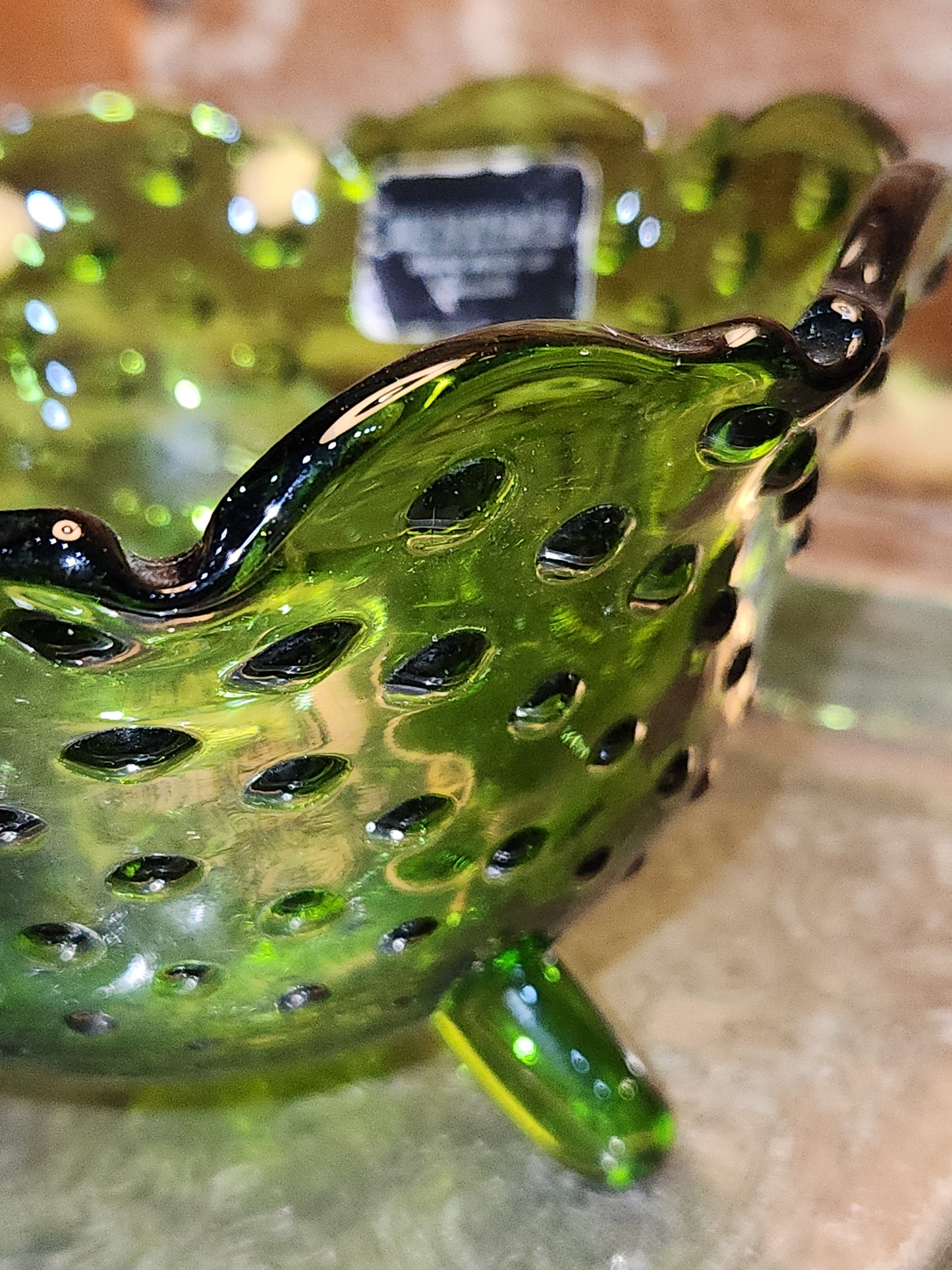 Vintage Heritage Handmade by Smith Green and Hobnail Glass Bowl with 3 legs gl99