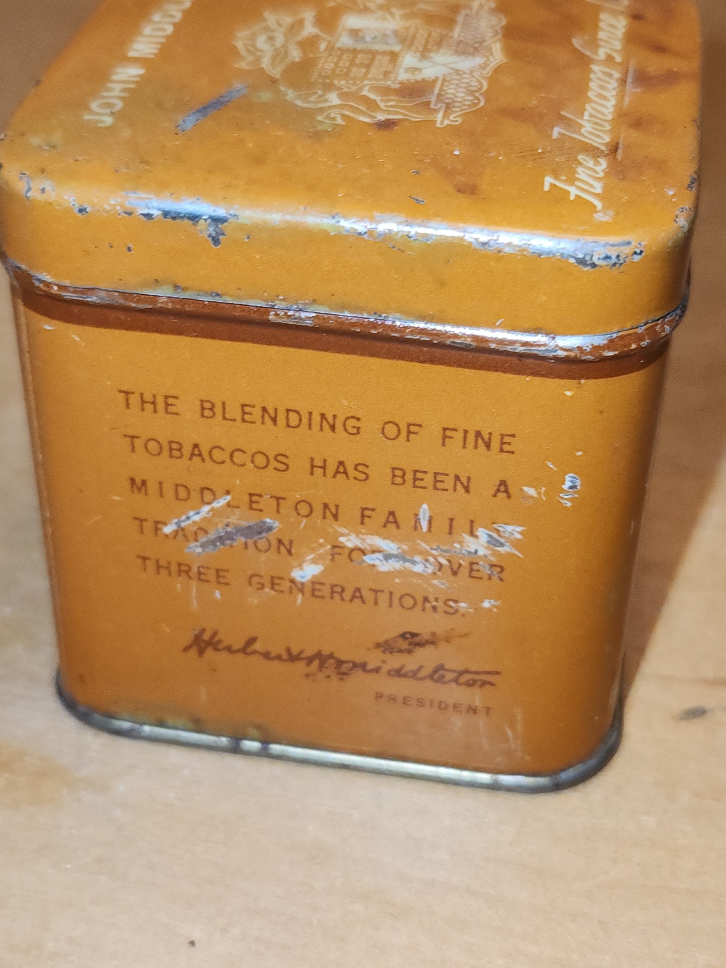 Vintage John Middleton Tobacco Tins Walnut, Regimental, Philadelphia, Bin 56 NO CONTENTS tt56