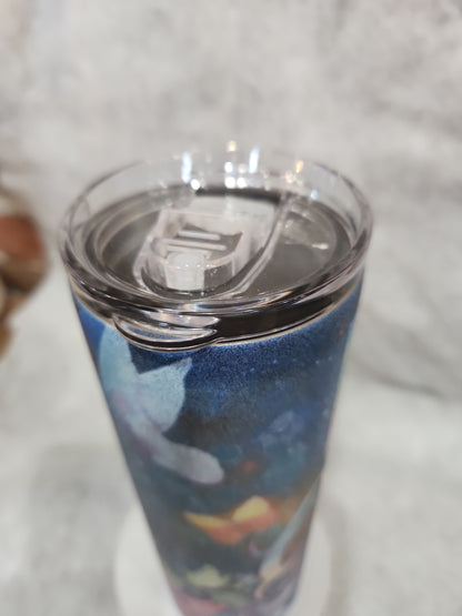 20 Oz Stainless Steel, Insulated, glitter Tumbler.  I can do all things through him tg91